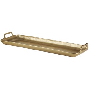 Signature Design by Ashley Posy Aluminum Serving Tray in Gold