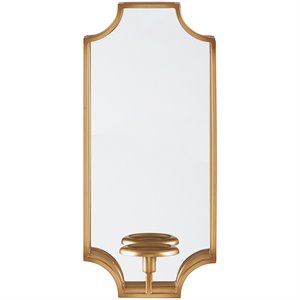 ashley dumi metal and mirrored glass wall sconce candle holder in gold