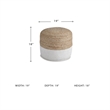 Signature Design by Ashley Sweed Valley Braided Round Pouf in Natural and White