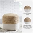 Signature Design by Ashley Sweed Valley Braided Round Pouf in Natural and White
