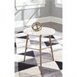 Signature Design by Ashley Chadton Marble Top Accent Table in White and Gold