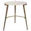 Signature Design by Ashley Chadton Marble Top Accent Table in White and Gold
