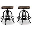 Ashley Furniture Valebeck Adjustable Swivel Counter Stool in Brown and Black