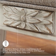 Ashley Realyn Tufted Bench with Scrolled Arm in Antique White