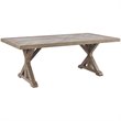 Ashley Furniture Beachcroft Trestle Patio Dining Table in Beige