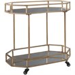 Ashley Daymont Glass and Metal Bar Cart in Gold