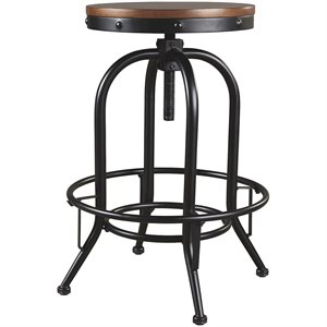 ashley valebeck adjustable swivel stool in brown and black