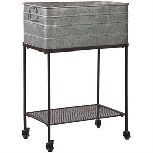 ashley vossman beverage tub in antique gray and brown