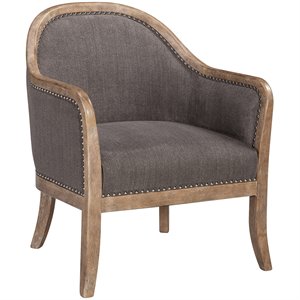 ashley engineer accent chair with nailhead trim in brown
