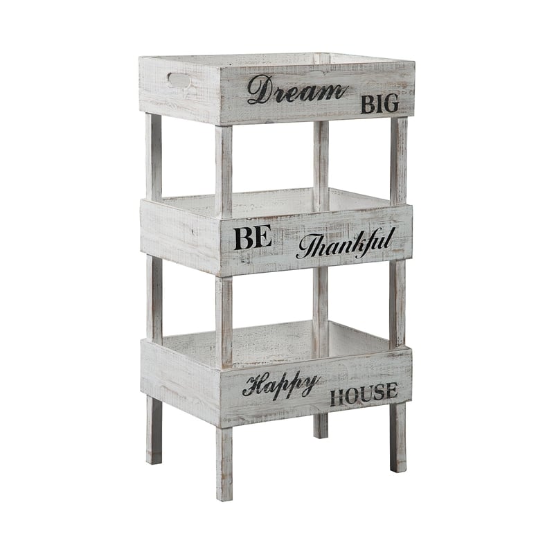 Signature Design by Ashley Yulton Storage Rack in Antique White