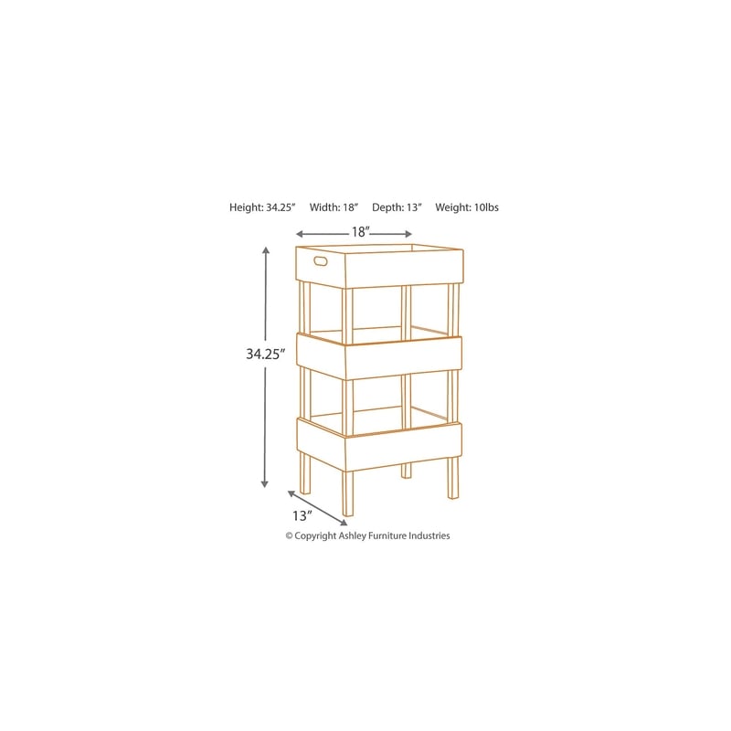 Signature Design by Ashley Yulton Storage Rack in Antique White