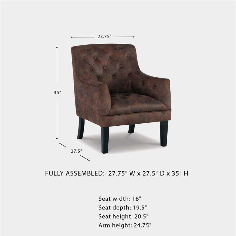 Signature Design by Ashley Drakelle Tufted Accent Chair in Mahogany