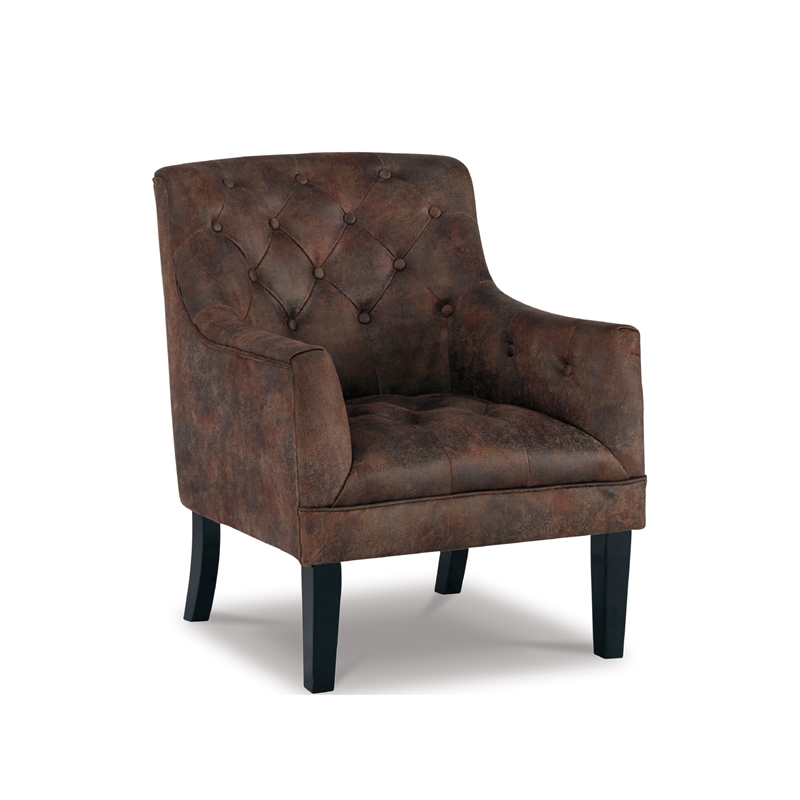 Signature Design by Ashley Drakelle Tufted Accent Chair in Mahogany