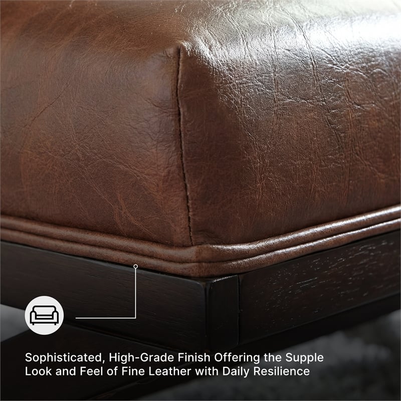 Signature Design by Ashley Sidewinder Faux Leather Tufted Accent Chair in Brown