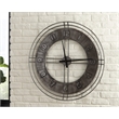 Signature Design by Ashley Ana Sofia Metal Wall Clock in Antique Gray