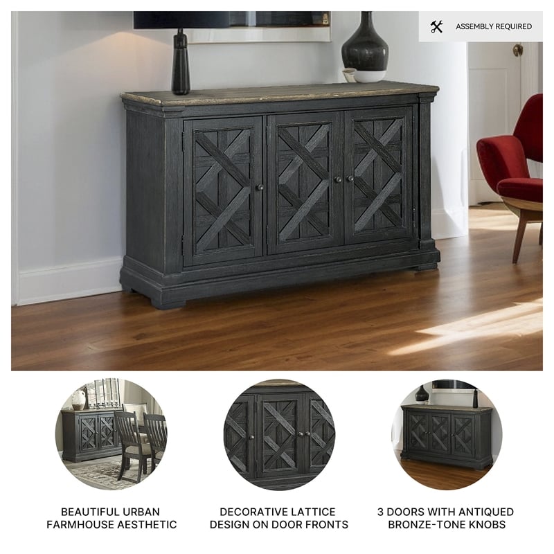 Signature Design by Ashley Tyler Creek Server in Black and Gray