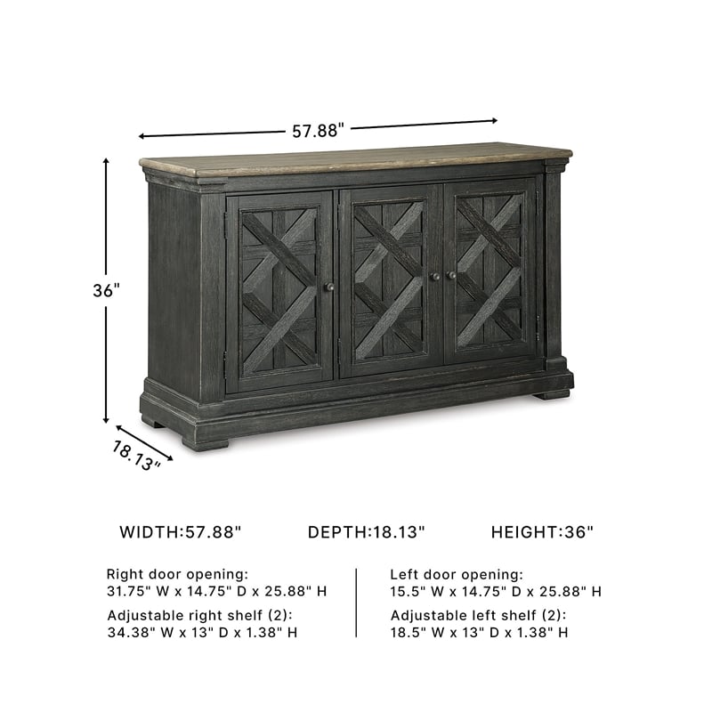 Signature Design by Ashley Tyler Creek Server in Black and Gray
