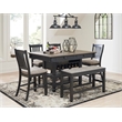 Ashley Furniture Tyler Creek Wine Rack Counter Height Dining Table in Black