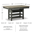 Ashley Furniture Tyler Creek Wine Rack Counter Height Dining Table in Black