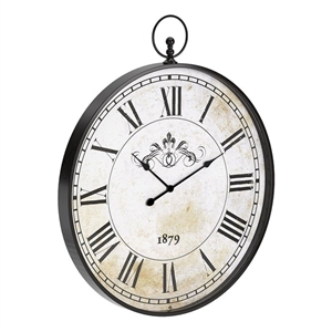 Signature Design by Ashley Augustina Metal Round Wall Clock in Antique Black