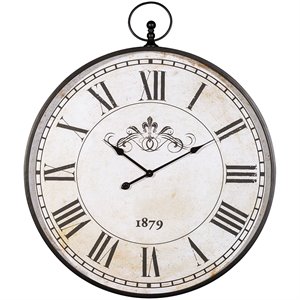 ashley augustina metal wall clock in antique black and cream