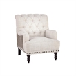 Ashley Tartonelle Tufted Accent Chair with Nailhead Trim in Ivory