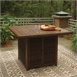 Ashley Furniture Paradise Trail Patio Fire Pit Pub Table in Brown