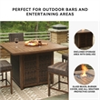 Ashley Furniture Paradise Trail Patio Fire Pit Pub Table in Brown