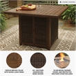 Ashley Furniture Paradise Trail Patio Fire Pit Pub Table in Brown