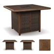 Ashley Furniture Paradise Trail Patio Fire Pit Pub Table in Brown