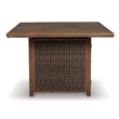 Ashley Furniture Paradise Trail Patio Fire Pit Pub Table in Brown
