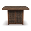 Ashley Furniture Paradise Trail Patio Fire Pit Pub Table in Brown