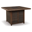 Ashley Furniture Paradise Trail Patio Fire Pit Pub Table in Brown