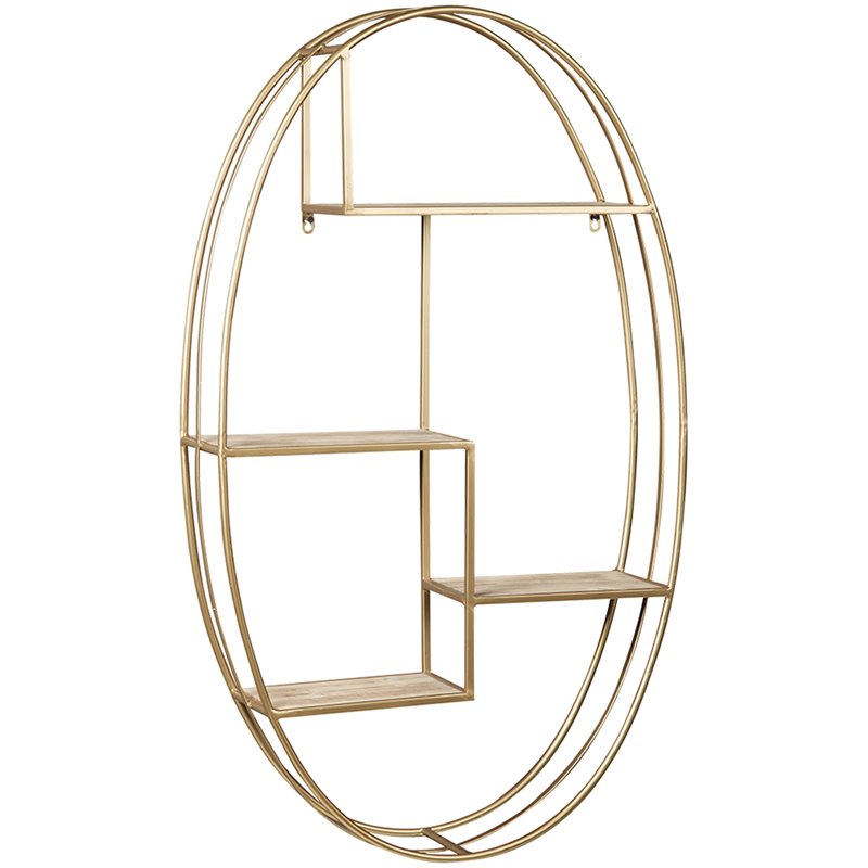 Ashley Elettra Wall Shelf in Natural and Gold