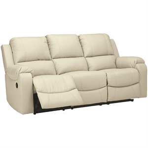 ashley rackingburg leather reclining sofa in cream