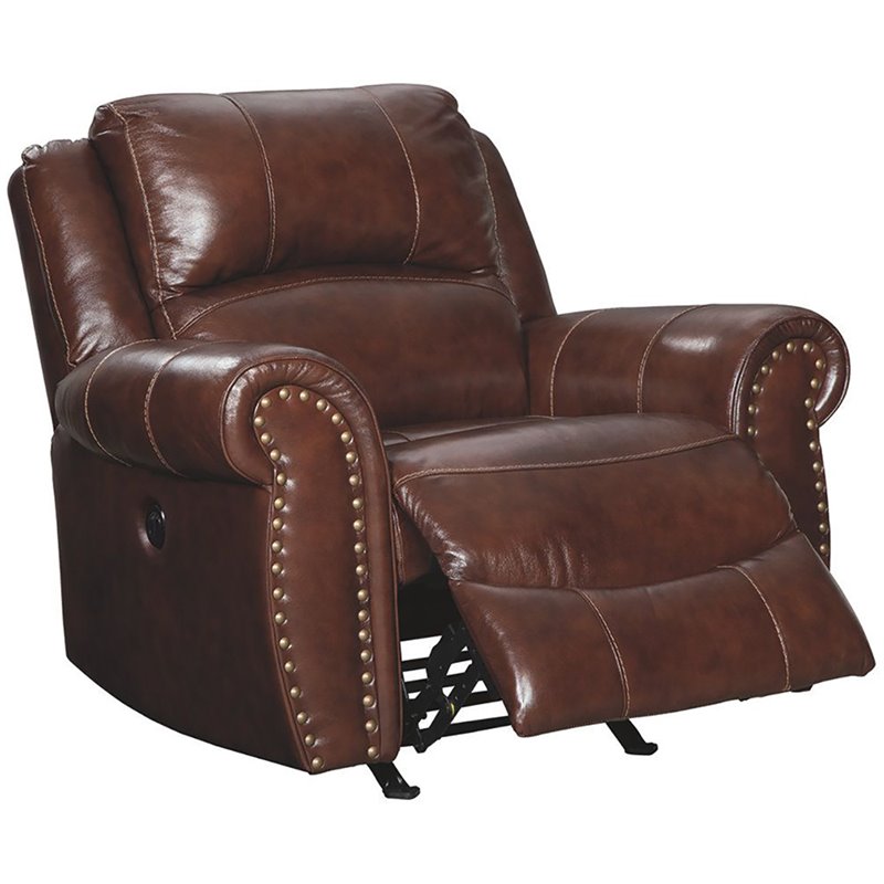 Ashley Furniture Bingen Leather Power, Ashley Nailhead Leather Sofa