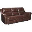 Ashley Furniture Bingen Leather Reclining Sofa with Nailhead Trim