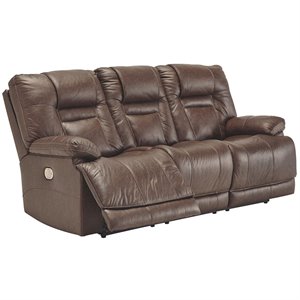 ashley wurstrow leather power reclining sofa