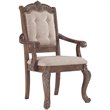 Ashley Furniture Charmond Tufted Dining Arm Chair in Dark Brown and Glazed White