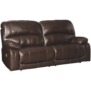 ashley hallstrung leather power reclining sofa