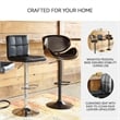 Ashley Furniture Bellatier Faux Leather Tufted Adjustable Bar Stool in Black