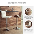 Ashley Furniture Bellatier Faux Leather Tufted Adjustable Bar Stool in Bone