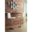 Ashley Furniture Bellatier Faux Leather Tufted Adjustable Bar Stool in Bone