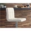 Ashley Furniture Bellatier Faux Leather Tufted Adjustable Bar Stool in Bone