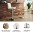 Ashley Furniture Bellatier Faux Leather Tufted Adjustable Bar Stool in Bone