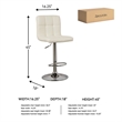 Ashley Furniture Bellatier Faux Leather Tufted Adjustable Bar Stool in Bone