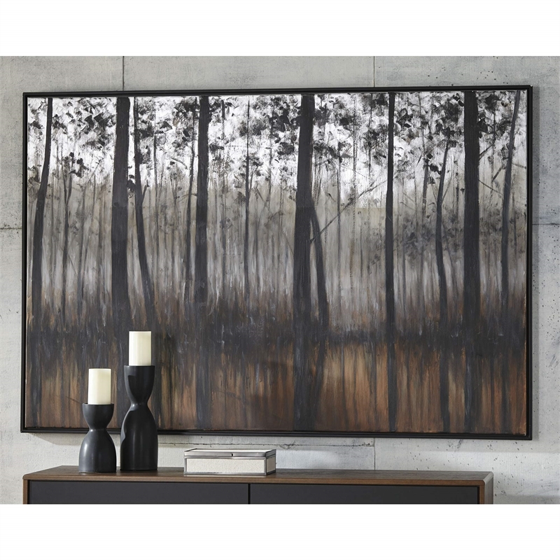 Ashley Philyra Wrapped Canvas Wall Painting in Black and Orange