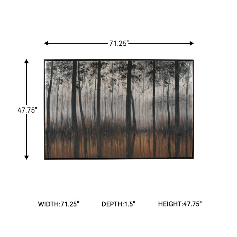 Ashley Philyra Wrapped Canvas Wall Painting in Black and Orange