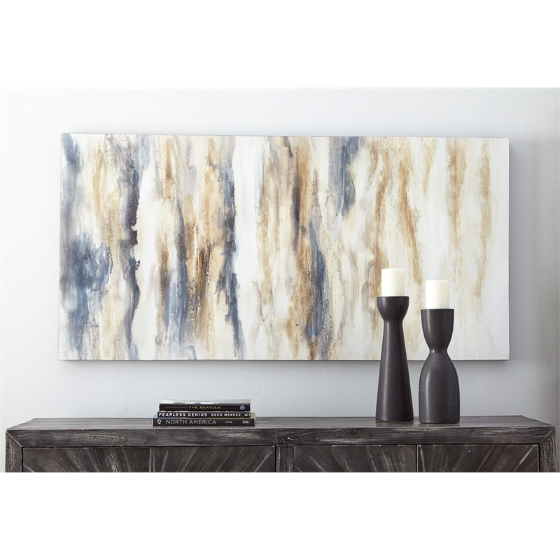 Signature Design by Ashley Joely Wrapped Canvas Wall Painting in Blue and Tan