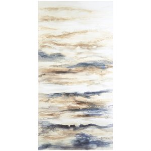 ashley joely wrapped canvas wall painting in blue and tan